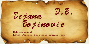 Dejana Bojinović vizit kartica